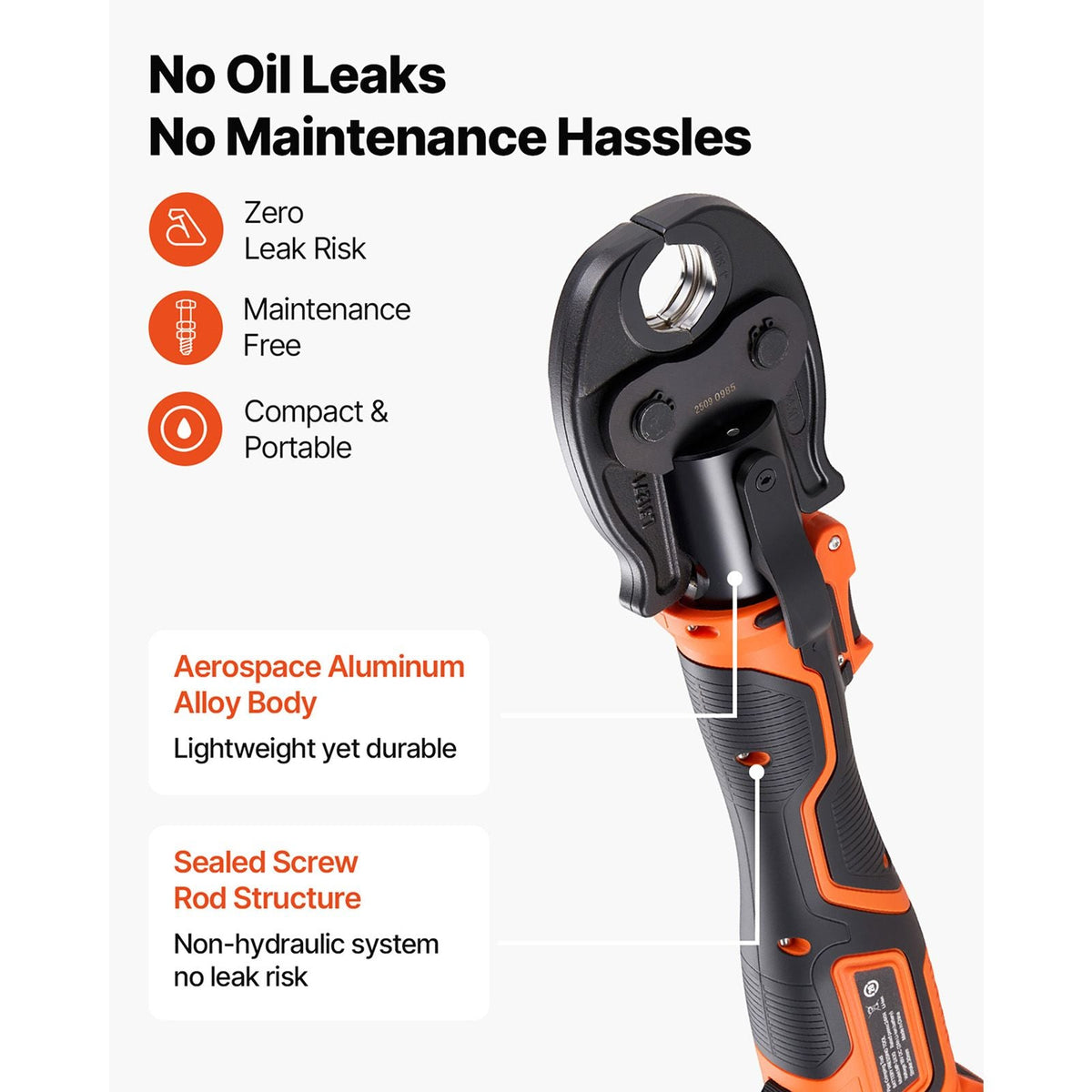 ProPress Tool Kit, 18V Electric Pipe Crimping Tool for 1/2", 3/4", 1" Copper Tubes, Pro Press Copper Crimper Tool with 3 VUS Press Jaws, 2pcs 2AH Batteries, Fast Charger & Carrying Case