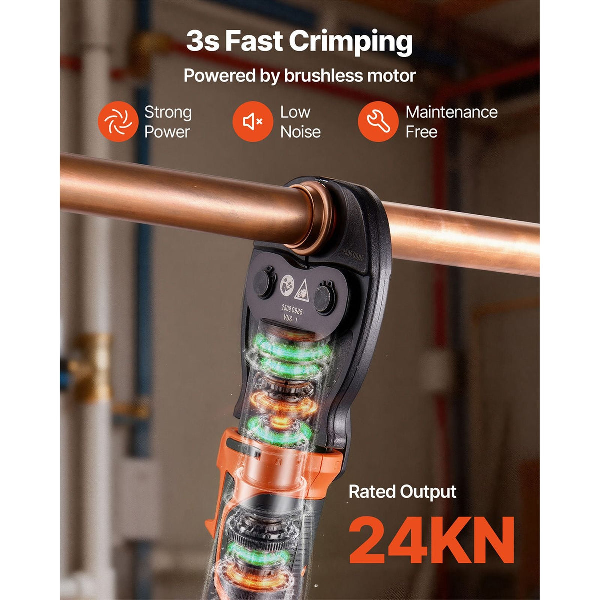 ProPress Tool Kit, 18V Electric Pipe Crimping Tool for 1/2", 3/4", 1" Copper Tubes, Pro Press Copper Crimper Tool with 3 VUS Press Jaws, 2pcs 2AH Batteries, Fast Charger & Carrying Case