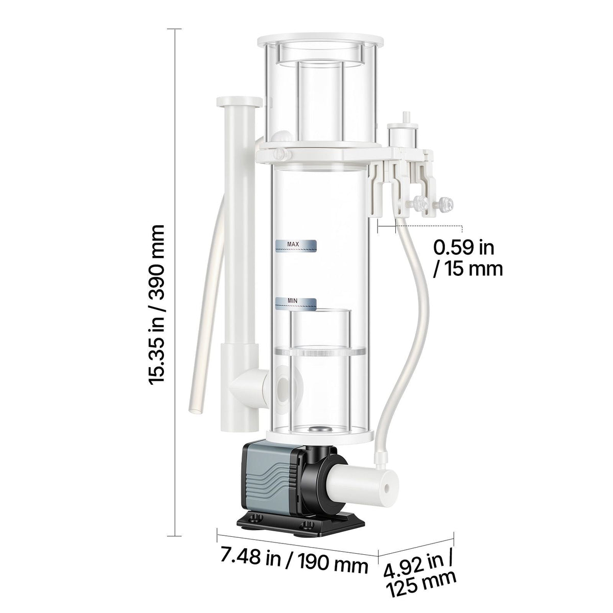 Protein Skimmer for 30-80 Gal Saltwater Aquarium Hang On with DC Pump, Protein Skimmer with DC Pinwheel Pump, Adjustable Control, for 30-80 Gal Medium Saltwater Aquariums & Reef Tank Fish Tank