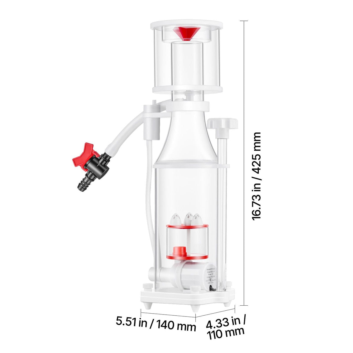Protein Skimmer for 53-106 Gal Saltwater Aquariums Internal with Pump, Protein Skimmer with DC Pinwheel Pump, Adjustable Control, Air Silencer, for 53-106 Gallon Saltwater Aquariums & Reef Tank