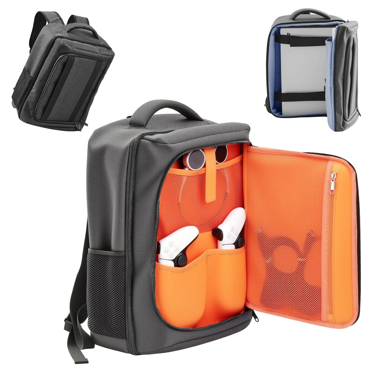 PS5 Backpack, Dual Shoulder Travel Bag for Playstation 5 & PS5 Slim Waterproof Nylon, Soft Interior Lining & Padded Dividers for Extra Protection, Spacious Design with Carry Handle for Storage