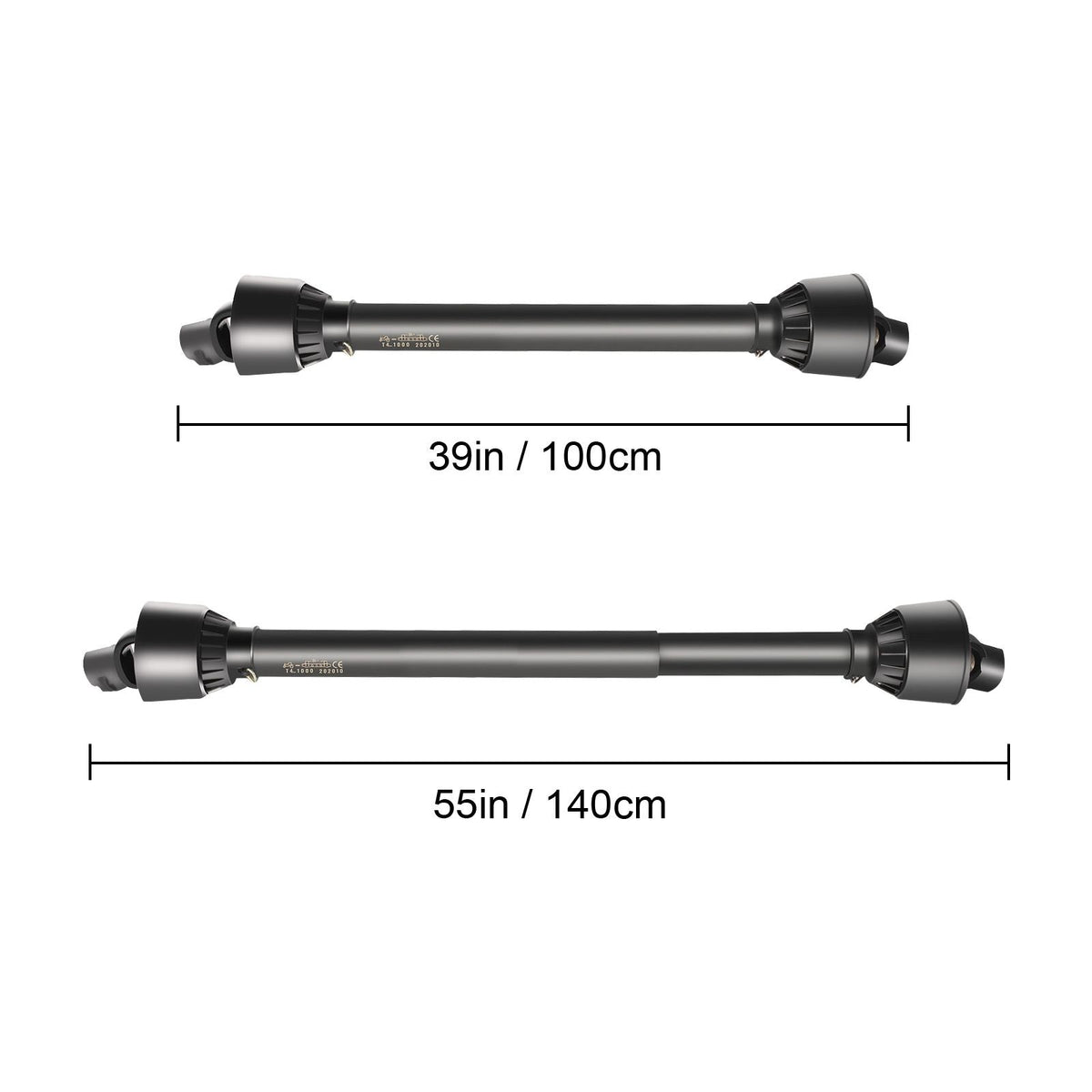 PTO Shaft 1 3/8\" PTO Drive Shaft, 6 Spline End Round End PTO Driveline Shaft, Series 4 Tractor PTO Shaft, 39\"-55\" Brush Hog PTO Shaft, Black PTO Shaft for Bush Hog/Finish Mower/Rotary Cutter