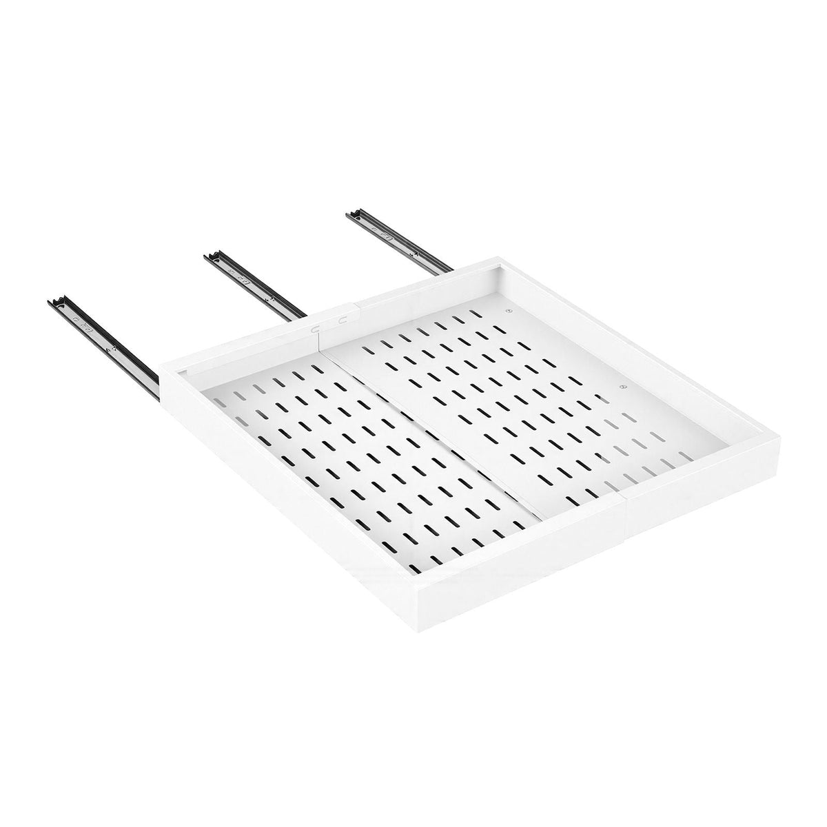 Pull Out Cabinet Organizer, 2 Pack Expandable Width (12.2"-18.9"), 20.47" Deep Pull Out Drawers for Cabinets, Sliding Drawer for Kitchen Pantry Cabinet Organizer with Nano Adhesive Strips, White