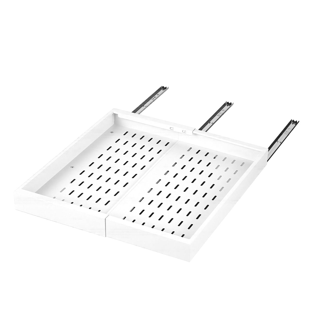 Pull Out Cabinet Organizer, 2 Pack Expandable Width (12.2"-18.9"), 20.47" Deep Pull Out Drawers for Cabinets, Sliding Drawer for Kitchen Pantry Cabinet Organizer with Nano Adhesive Strips, White