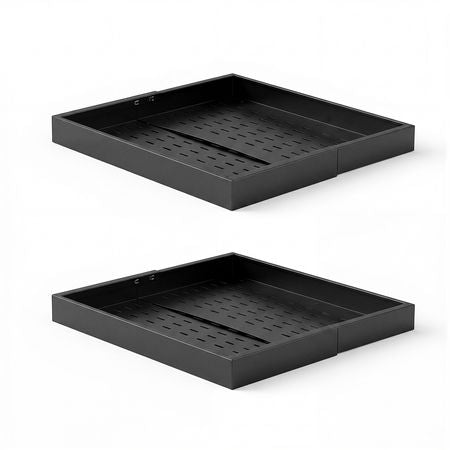 Pull Out Cabinet Organizer, 4 Pack Expandable Width (12.2"-18.9"), 20.47" Deep Pull Out Drawers for Cabinets, Sliding Drawer for Kitchen Pantry Cabinet Organizer with Nano Adhesive Strips, Black