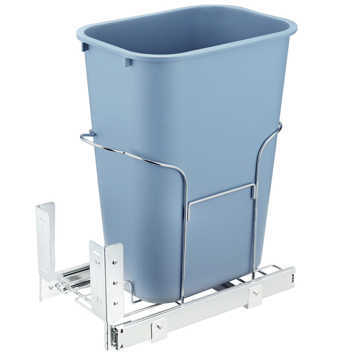 Pull-Out Trash Can, 35L Single Bin, Under Mount Kitchen Waste Container with Slide, Handle and Door Mounting Kit, 110 lbs Load Capacity Heavy Duty Garbage Recycling Bin for Kitchen Cabinet, Sink