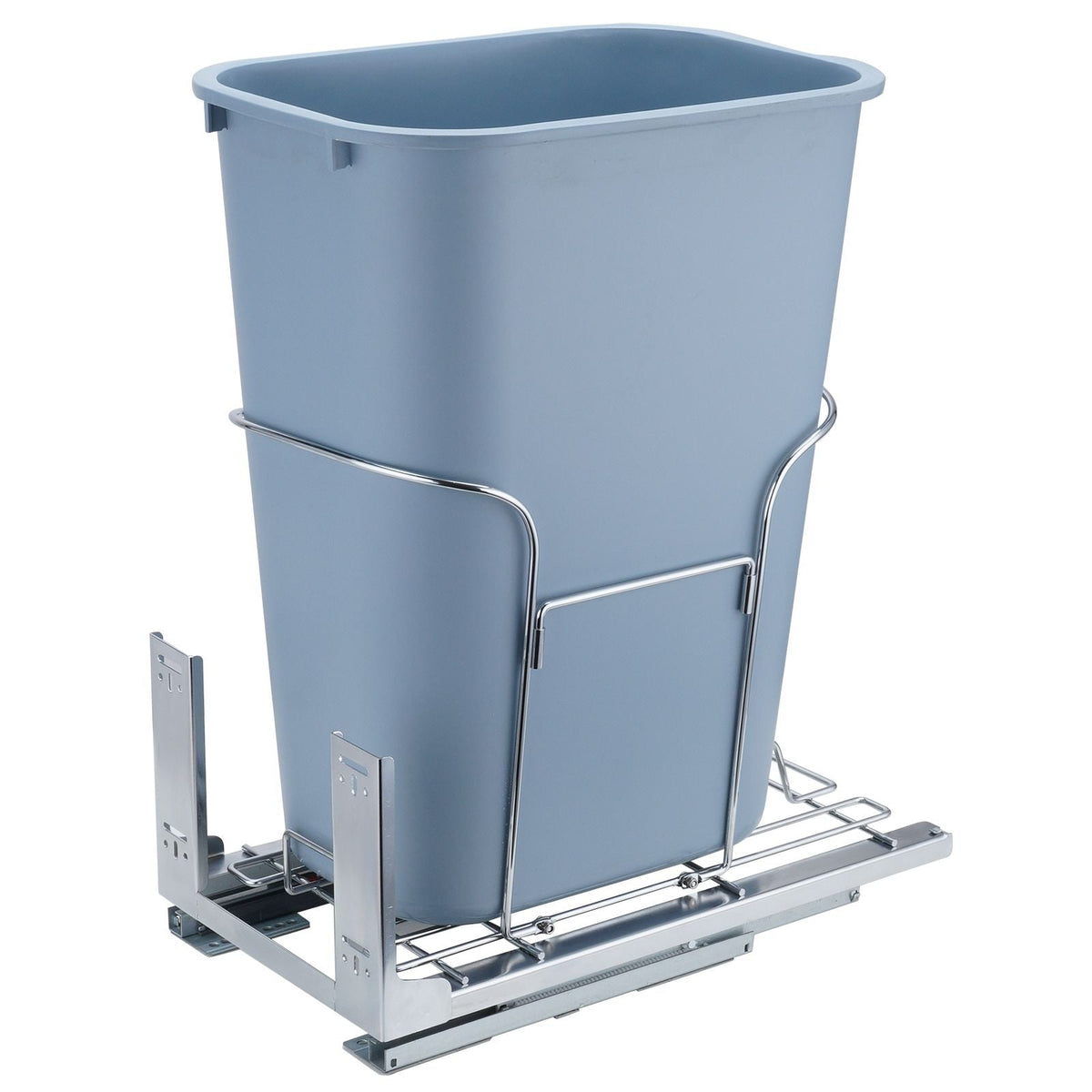 Pull-Out Trash Can, 35L Single Bin, Under Mount Kitchen Waste Container with Slide, Handle and Door Mounting Kit, 110 lbs Load Capacity Heavy Duty Garbage Recycling Bin for Kitchen Cabinet, Sink