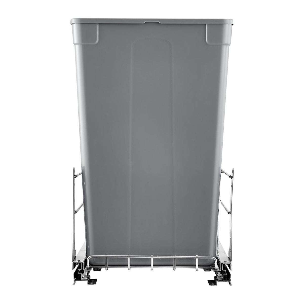 Pull-Out Trash Can, 50 QT x2 Double Under Mount Kitchen Waste Container, Heavy Duty Garbage Recycling Bin with Door Kit and Soft Close Slide, for Kitchen Cabinet, Sink, Under Counter (Grey)