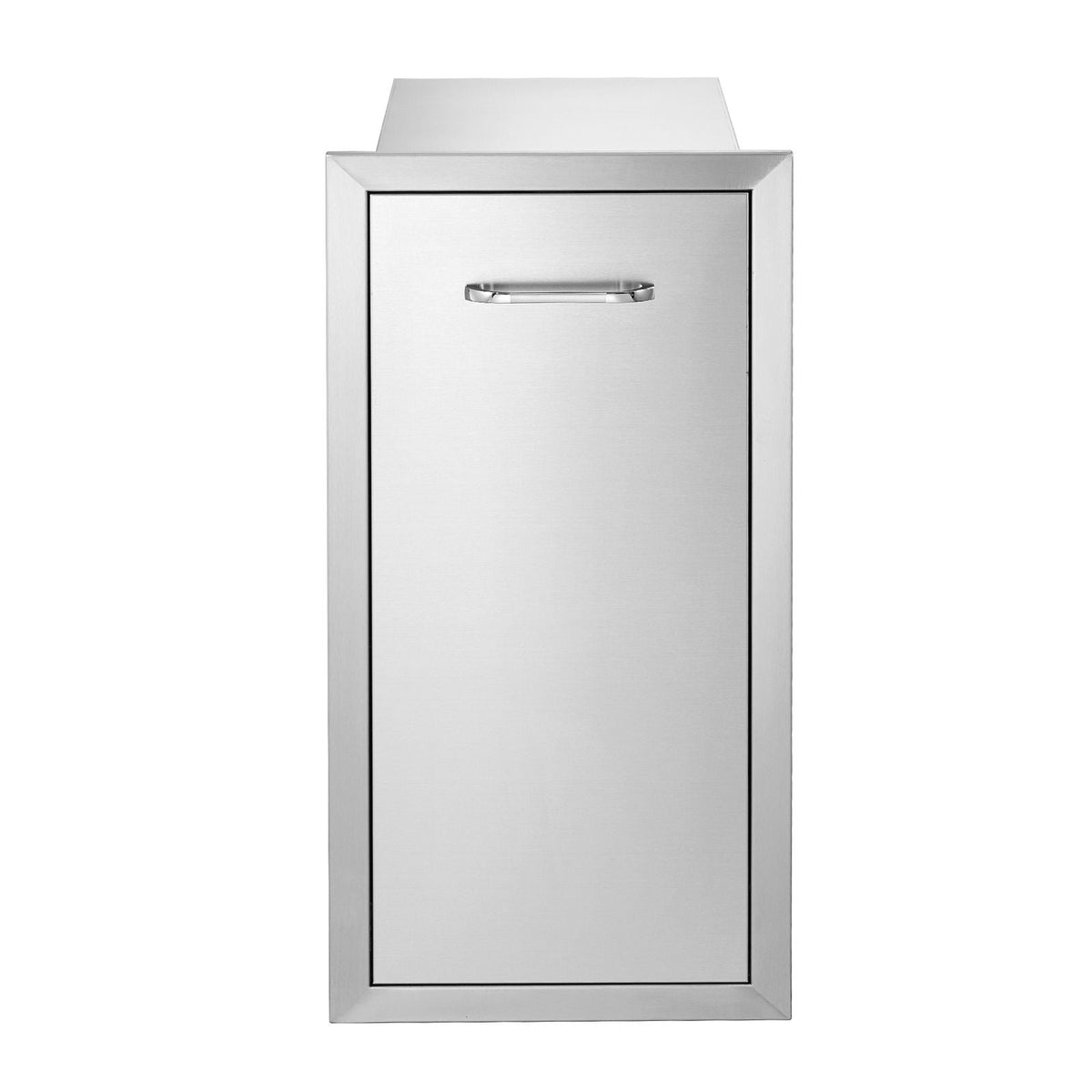 Pull Out Trash Drawer 13.6Wx26Hx19.3D Inch Lower Sliding Rails Stainless Steel Roll Out Trash Bin Pull Out Tray Outdoor Kitchen Trash Drawer with Handle for BBQ Island Grill Station No Trash Can