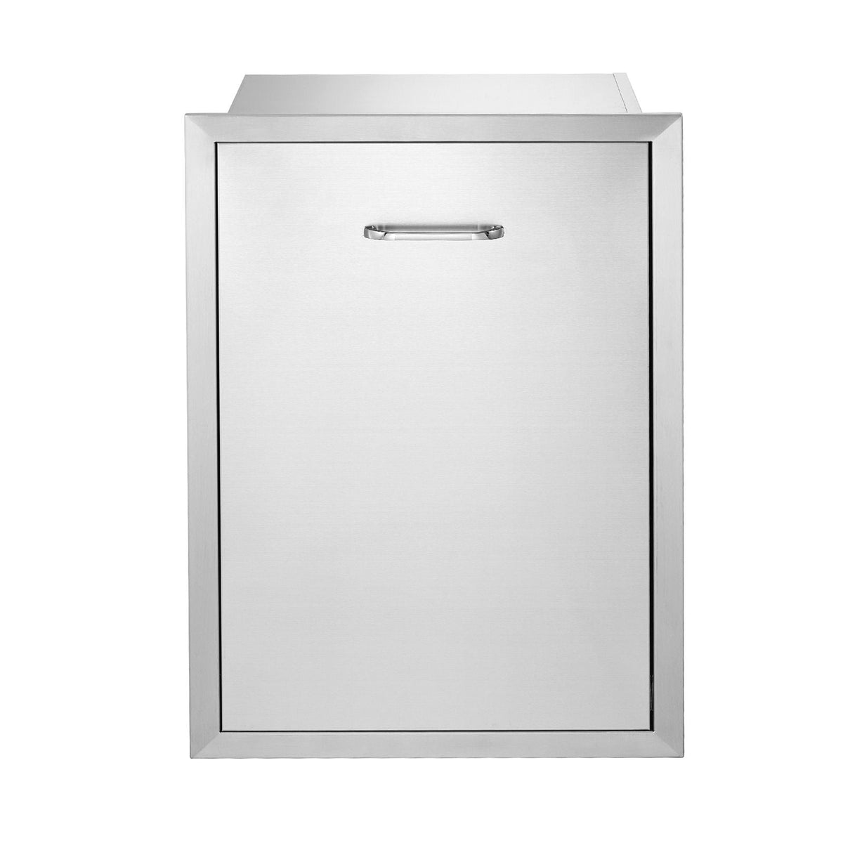 Pull Out Trash Drawer 19.7W x 26.5H Inch Outdoor Kitchen Drawers Stainless Steel with Trash Bag Ring for BBQ Island or Grill Station