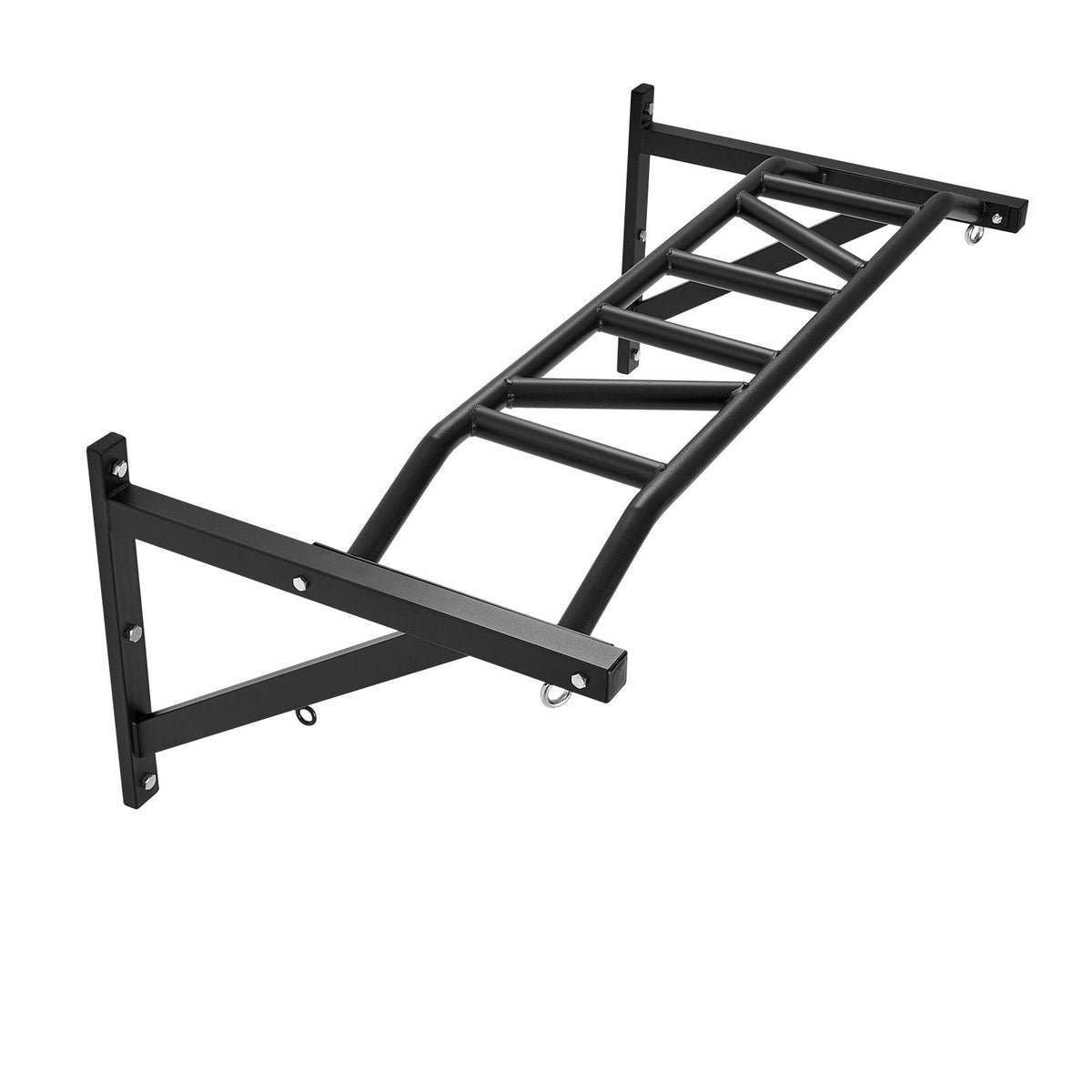 Pull Up Bar, Multi-Grip Wall Mounted Pull Ups, 50 in Width Multifunctional Chin Up Training Station, Heavy Duty Steel Upper Body Workout Bars with Hangers, 440 lbs Weight Capacity, for Home Gym