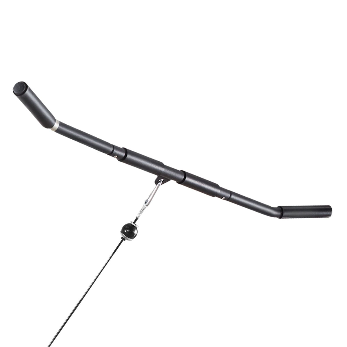 Pulley System, 2 PCS LAT and Lift Pulley System, Gym Rack Pulleys Attachment with two Steel Cables, Short Bar, Dual Grip Handles, Cable Machine for Bicep, Shoulder, Back, Up to 330 lbs Capacity