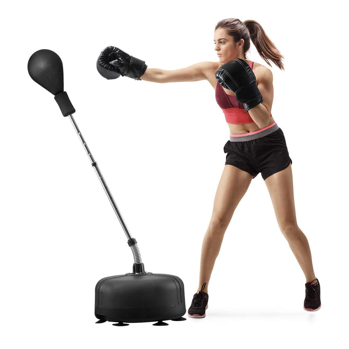 Punching Bag, Reflex Boxing Bag for Teens & Adults, Height Adjustable Free Standing Strike Bag Set with Boxing Gloves & Stand, Speed Bag for Training, Boxing Equipment, Stress Relief & Fitness