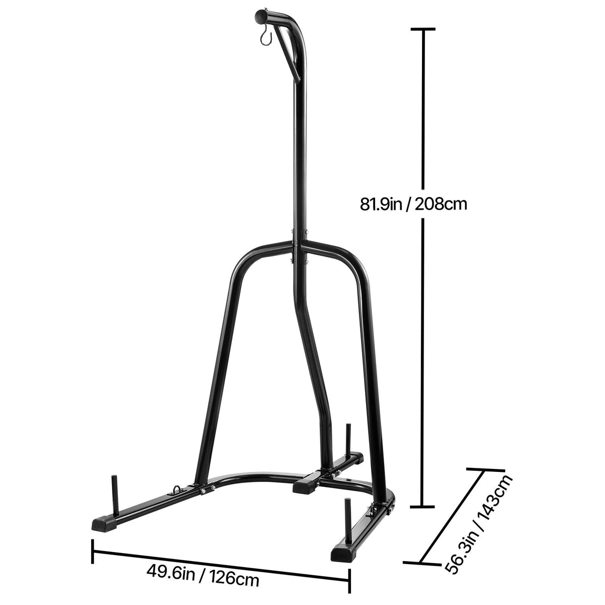Punching Bag Stand, Steel Heavy Duty Workout Equipment, Boxing Punching Bag Stand, Holds Up to 140 lbs, Freestanding Sandbag Rack with Weighted Base, Training Equipment for Home Gym Fitness