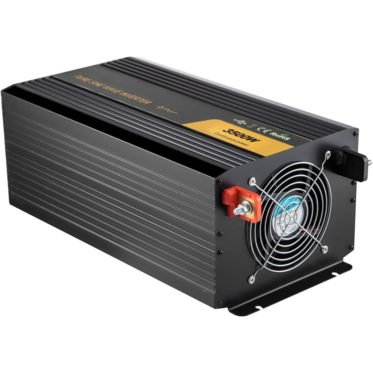 Pure Sine Wave Inverter 3500 Watt Power Inverter, DC 12V to AC 120V Car Inverter, with USB Port LCD Display Remote Controller and AC Outlets (GFCI), for RV Truck Car Solar System Travel Camping