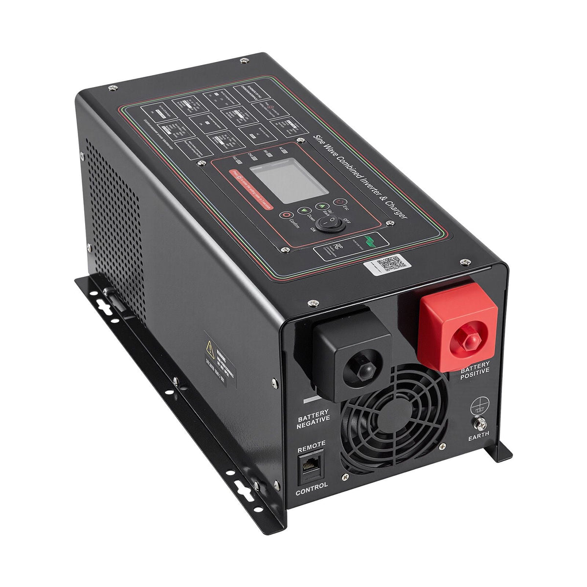 Pure Sine Wave Inverter Charger, 1200W, DC 12V to AC 120V Power Inverter with LCD Display, Remote Control, Low Frequency, for RV Camper Home, Compatible with 12V LiFePO4 Lithium Batteries