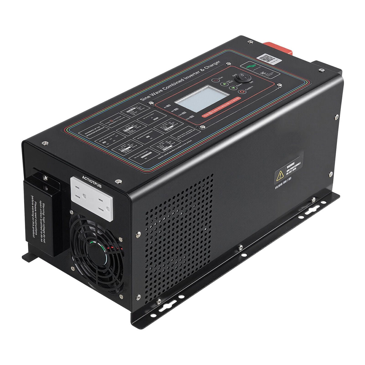 Pure Sine Wave Inverter Charger, 1200W, DC 12V to AC 120V Power Inverter with LCD Display, Remote Control, Low Frequency, for RV Camper Home, Compatible with 12V LiFePO4 Lithium Batteries