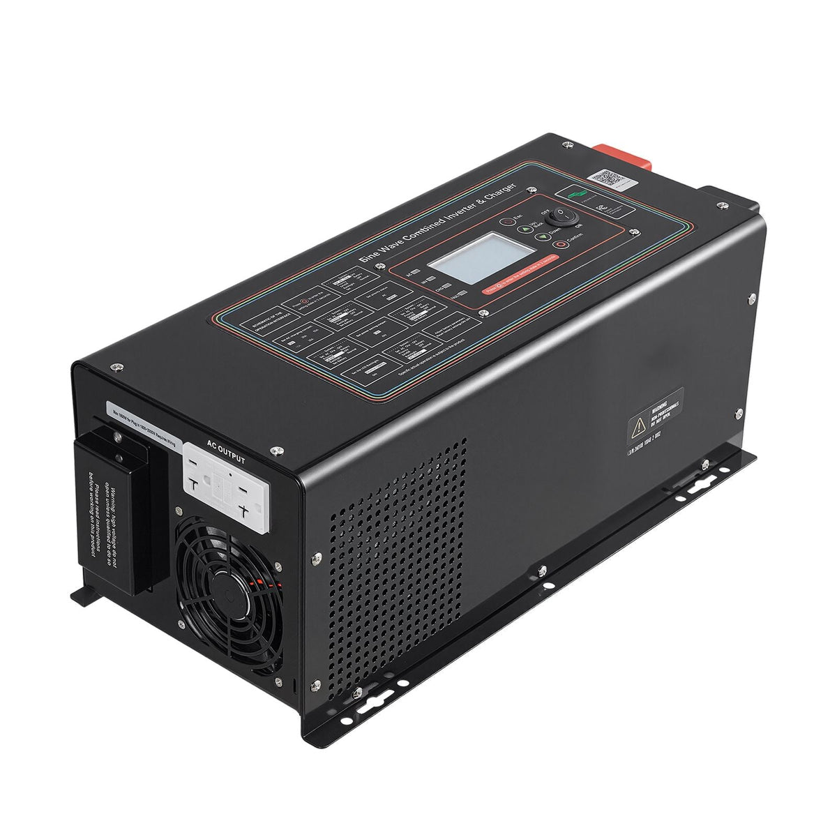 Pure Sine Wave Inverter Charger, 2000W, DC 12V to AC 120V Power Inverter with LCD Display, Remote Control, Low Frequency, GFCI, for RV Camper Home, Compatible with 12V LiFePO4 Lithium Batteries