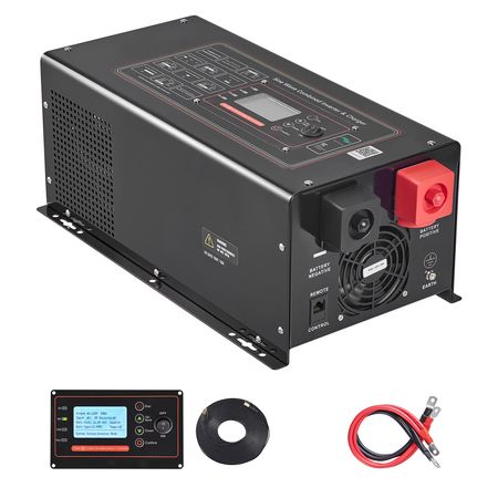 Pure Sine Wave Inverter Charger, 3000W, DC 12V to AC 120V Power Inverter with LCD Display, Remote Control, Low Frequency, for RV Camper Home, Compatible with 12V LiFePO4 and Lithium Batteries