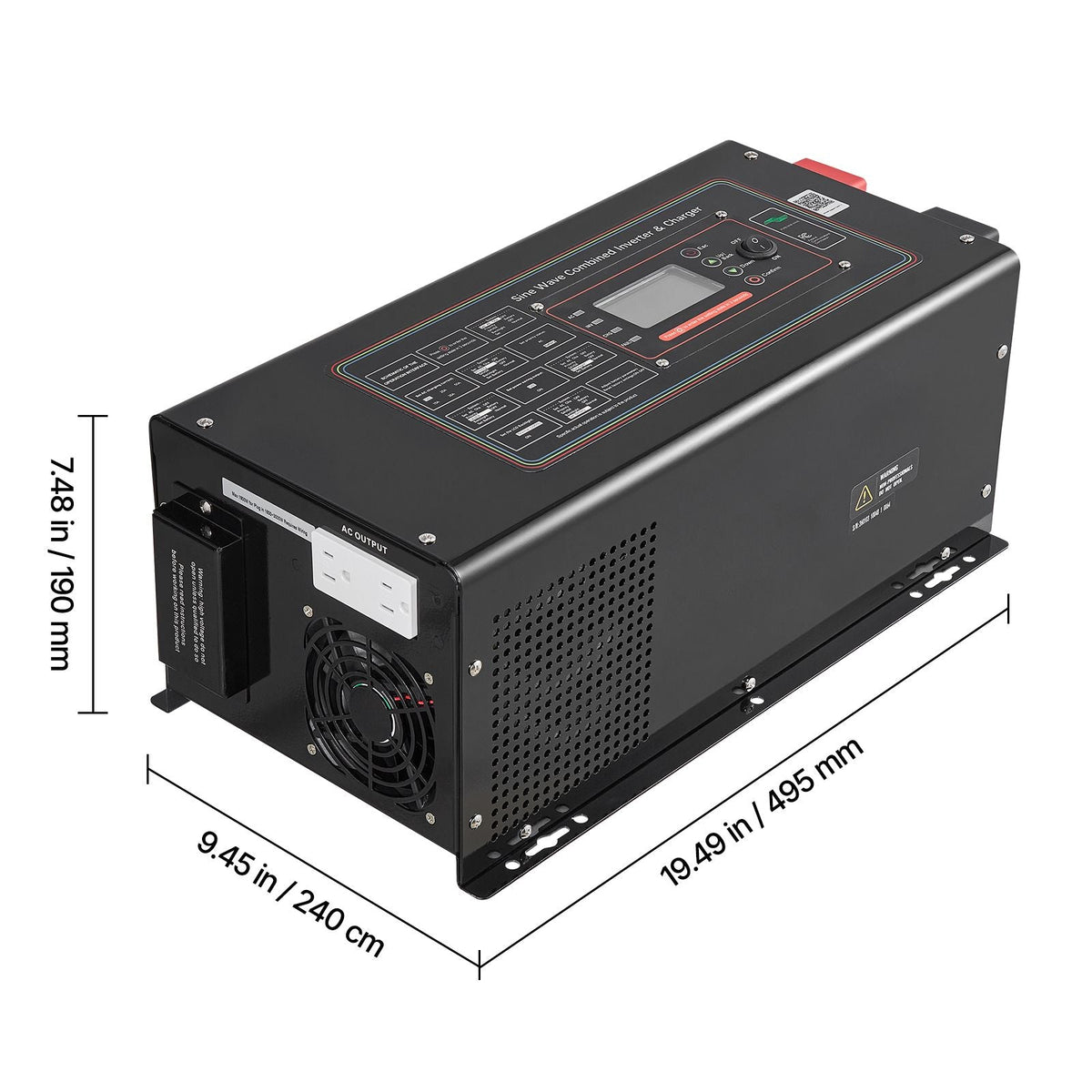 Pure Sine Wave Inverter Charger, 3000W, DC 12V to AC 120V Power Inverter with LCD Display, Remote Control, Low Frequency, for RV Camper Home, Compatible with 12V LiFePO4 and Lithium Batteries