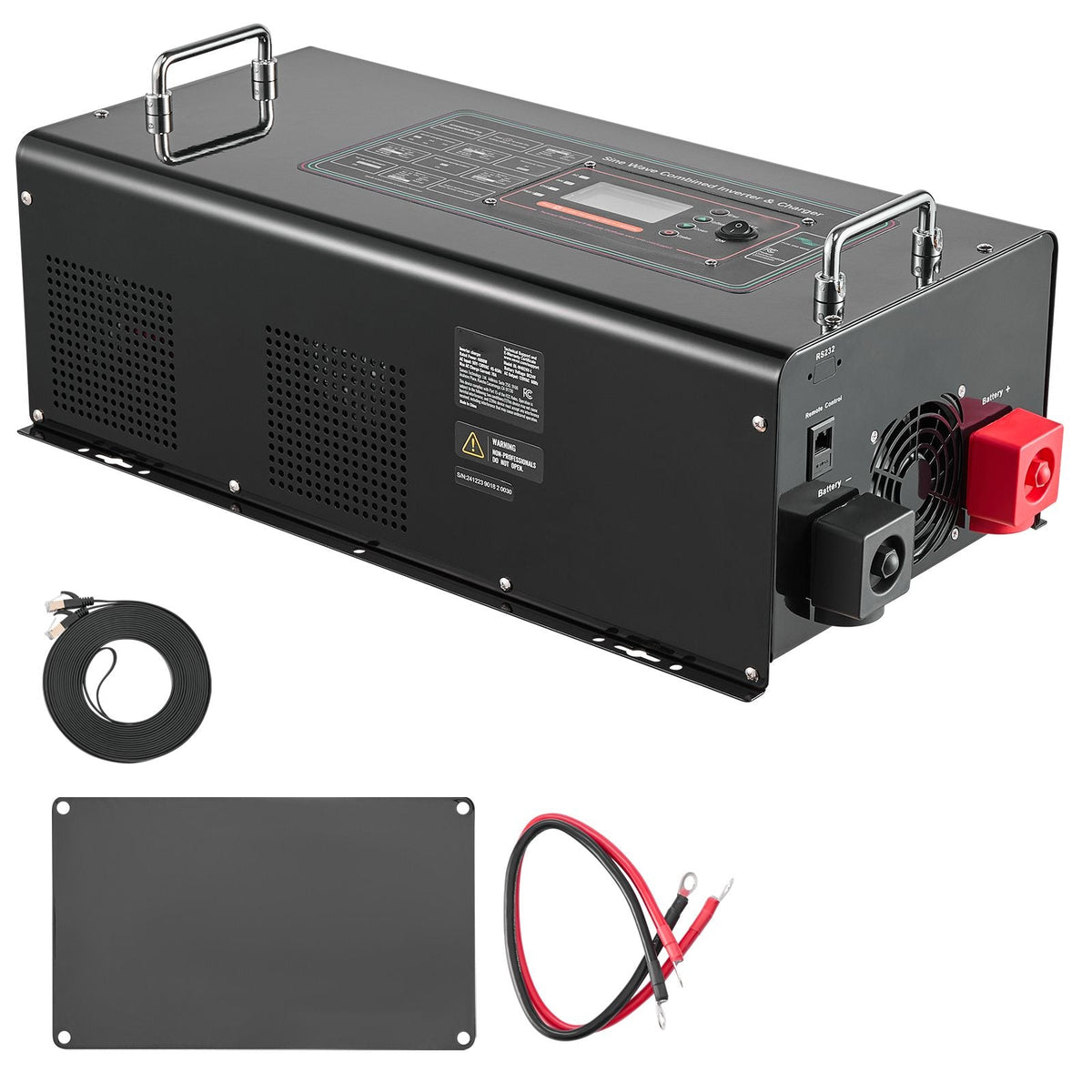 Pure Sine Wave Inverter Charger, 6000 Watt, DC 48V to AC 120V Power Inverter with LCD Display, Remote Control, Solar Inverter for Off-Grid Solar RV Boat Home, Compatible with Various Batteries