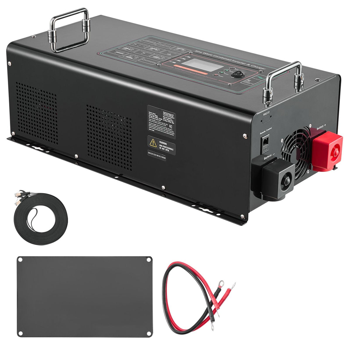 Pure Sine Wave Inverter Charger, 6000 Watt, DC 48V to AC 120V Power Inverter with LCD Display, Remote Control, Solar Inverter for Off-Grid Solar RV Boat Home, Compatible with Various Batteries