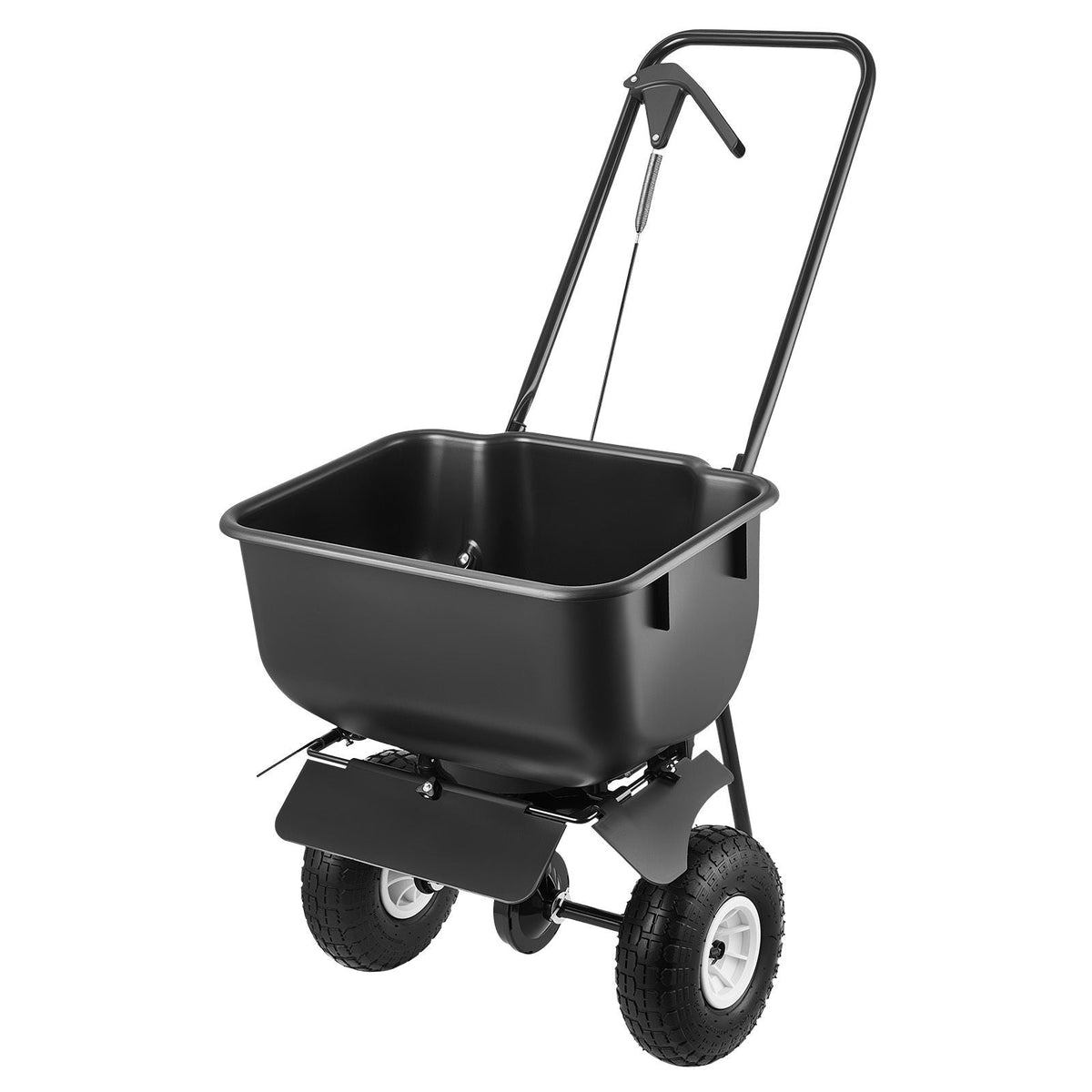 Push Lawn Spreader, 12ft Spreading Width, Broadcast Spreader with 80lbs Load Capacity & 10 in All-Terrain Tires, Walk-Behind Garden & Lawn Broadcast Spreaders for Seed Fertilizer, Salt Ice Melt