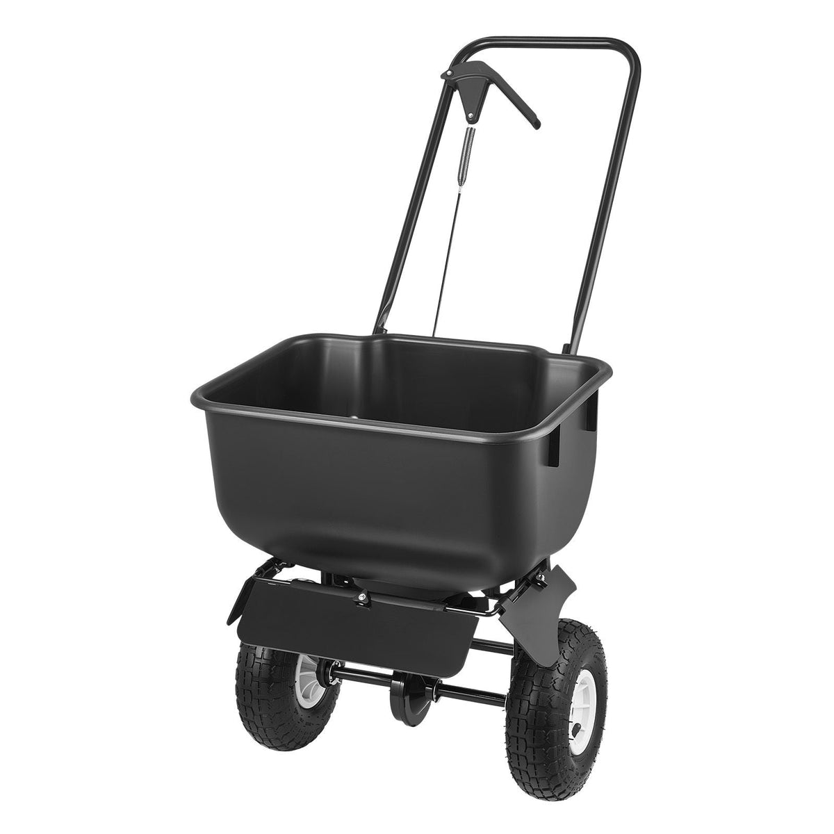 Push Lawn Spreader, 12ft Spreading Width, Broadcast Spreader with 80lbs Load Capacity & 10 in All-Terrain Tires, Walk-Behind Garden & Lawn Broadcast Spreaders for Seed Fertilizer, Salt Ice Melt