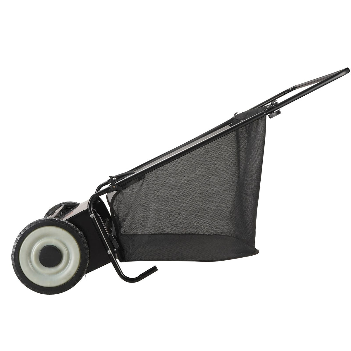 Push Lawn Sweeper, 26-inch Leaf & Grass Collector, Strong Rubber Wheels & Heavy Duty Thickened Steel, Durable to Use with Large Capacity 7 cu. ft. Mesh Collection Hopper Bag, 4 Spinning Brushes