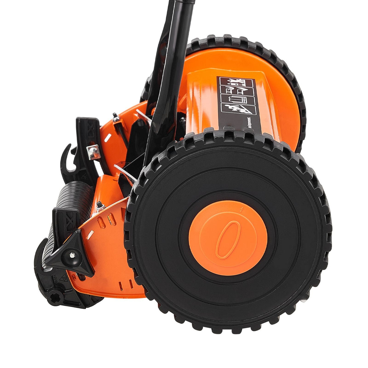 Push Reel Lawn Mower 14 inch, 5 Blades Manual Push Mower No Motor, 0.6-1.75 in Adjustable Cutting Height, Walk-Behind Lawn Mowers with Grass Catcher Bag for Green Lawns, Driveways, Courtyards