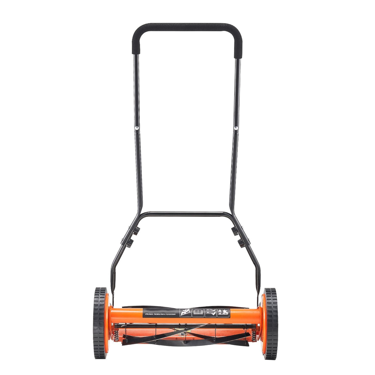 Push Reel Lawn Mower 18 inch, 5 Blades Manual Push Mower No Motor, 1.37-2.44 in Adjustable Cutting Height, Walk-Behind Lawn Mowers with Grass Catcher Bag for Green Lawns, Driveways, Courtyards