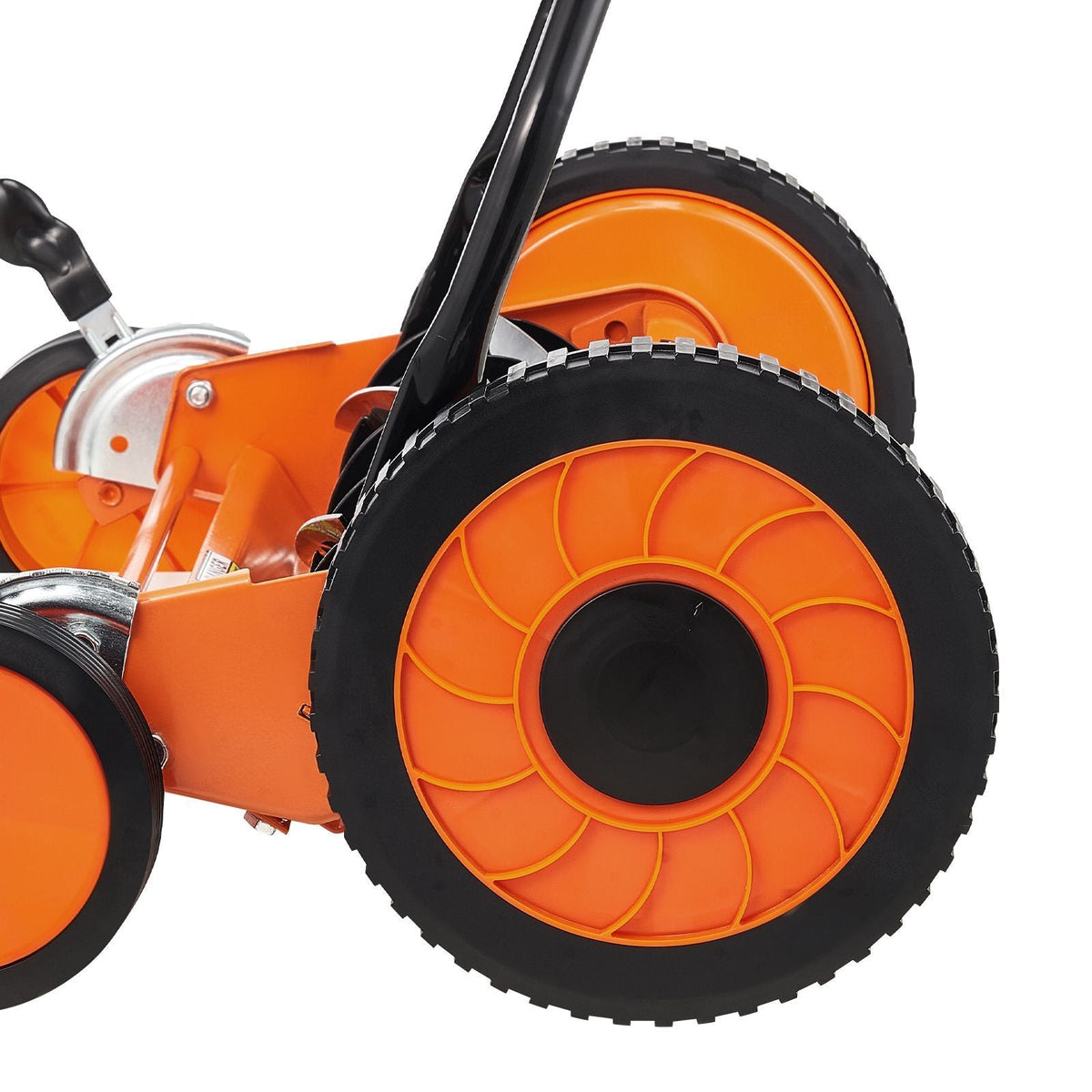 Push Reel Lawn Mower 18 inch, 5 Blades Manual Push Mower No Motor, 1.37-2.44 in Adjustable Cutting Height, Walk-Behind Lawn Mowers with Grass Catcher Bag for Green Lawns, Driveways, Courtyards