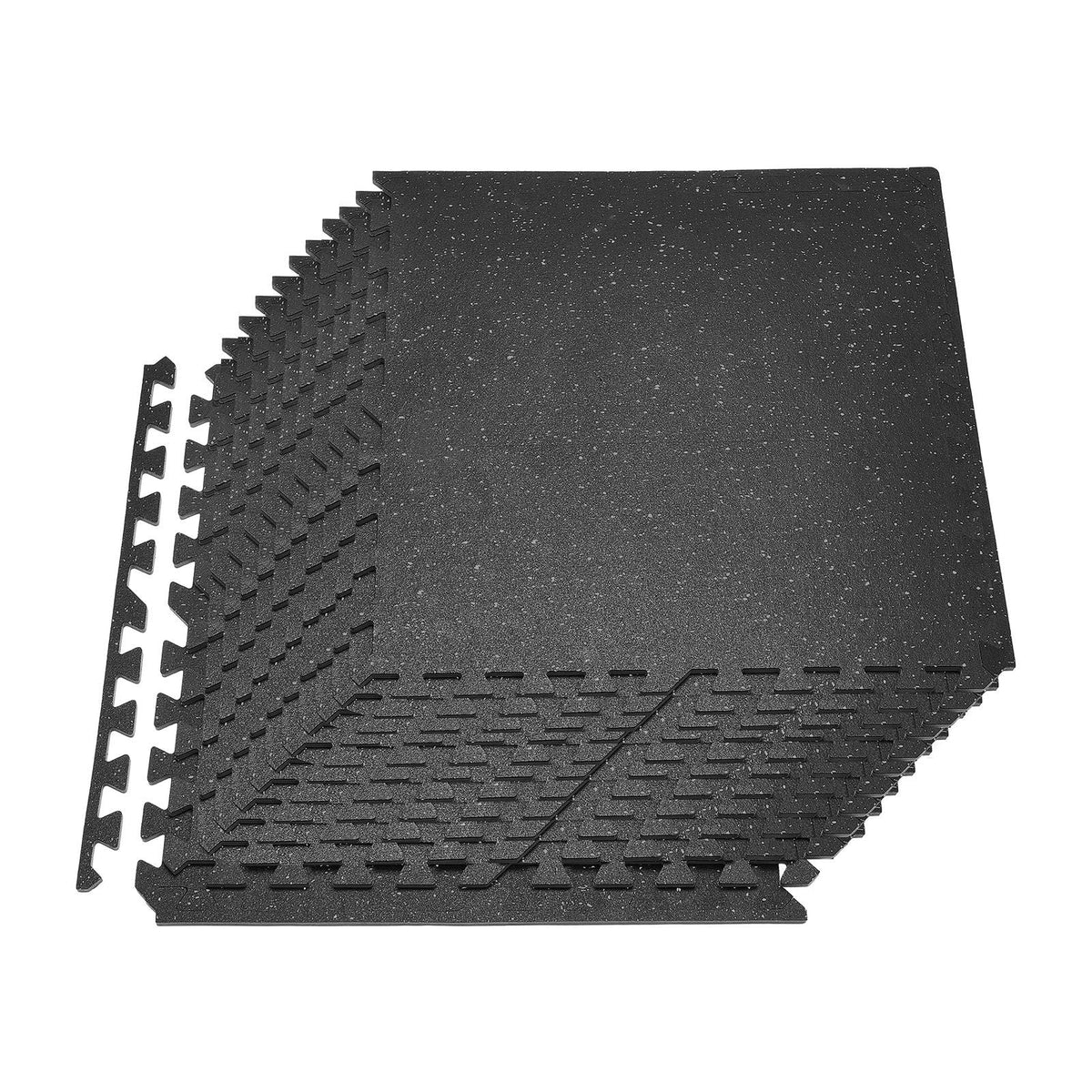 Puzzle Exercise Mat, 24 PCS Fitness Equipment Mats, 24 x 24 x 0.4 in, High-Density EVA Foam Mats Set, Interlocking Rubber Soft Tiles, Protective Floor Padding with Gray Dots for Home Gym Office