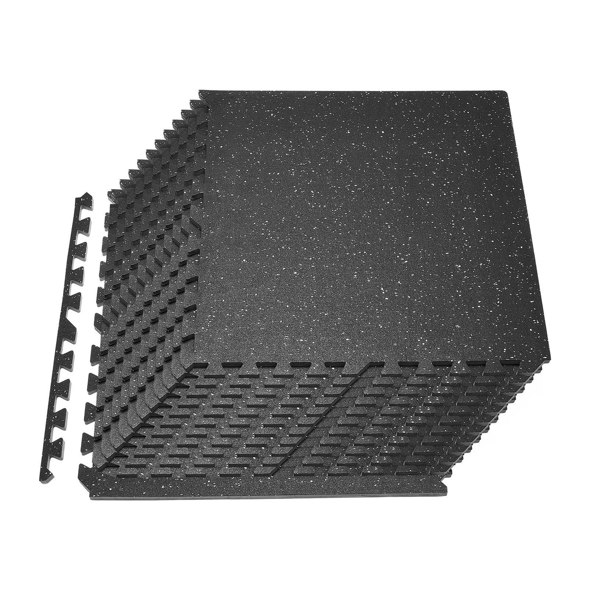 Puzzle Exercise Mat, 24 PCS Fitness Equipment Mats, 24 x 24 x 0.56 in, High-Density EVA Foam Mat Set, Interlocking Rubber Soft Tiles, Protective Floor Padding with White Dots for Home Gym Office
