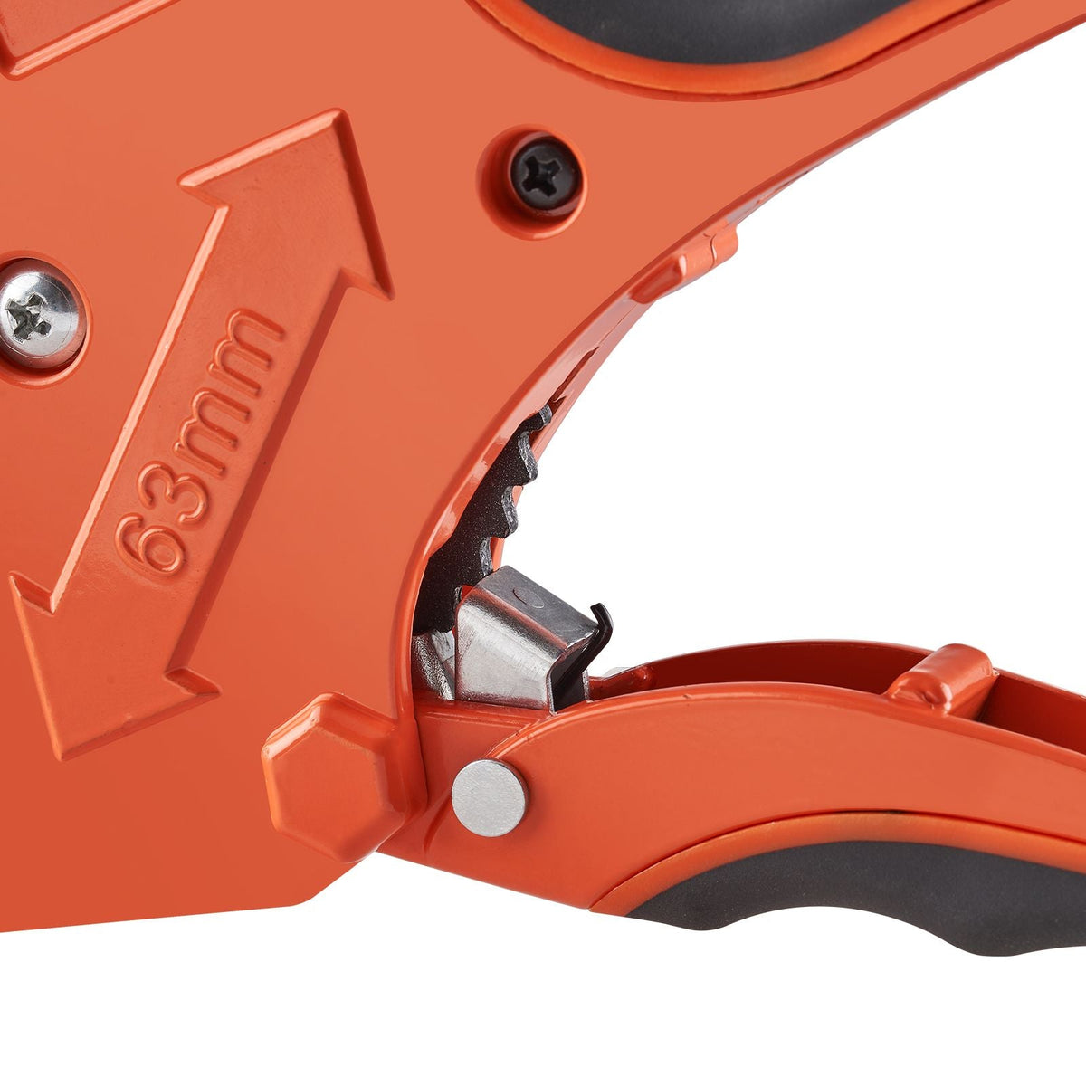 PVC Pipe Cutter, 0-2-1/2" O.D. Ratcheting PVC Pipe Cutter, Heavy Duty Tube Cutting Tool with Spare SK5 Blade for PVC, CPVC, PP-R, PEX, PE, Rubber Hoses