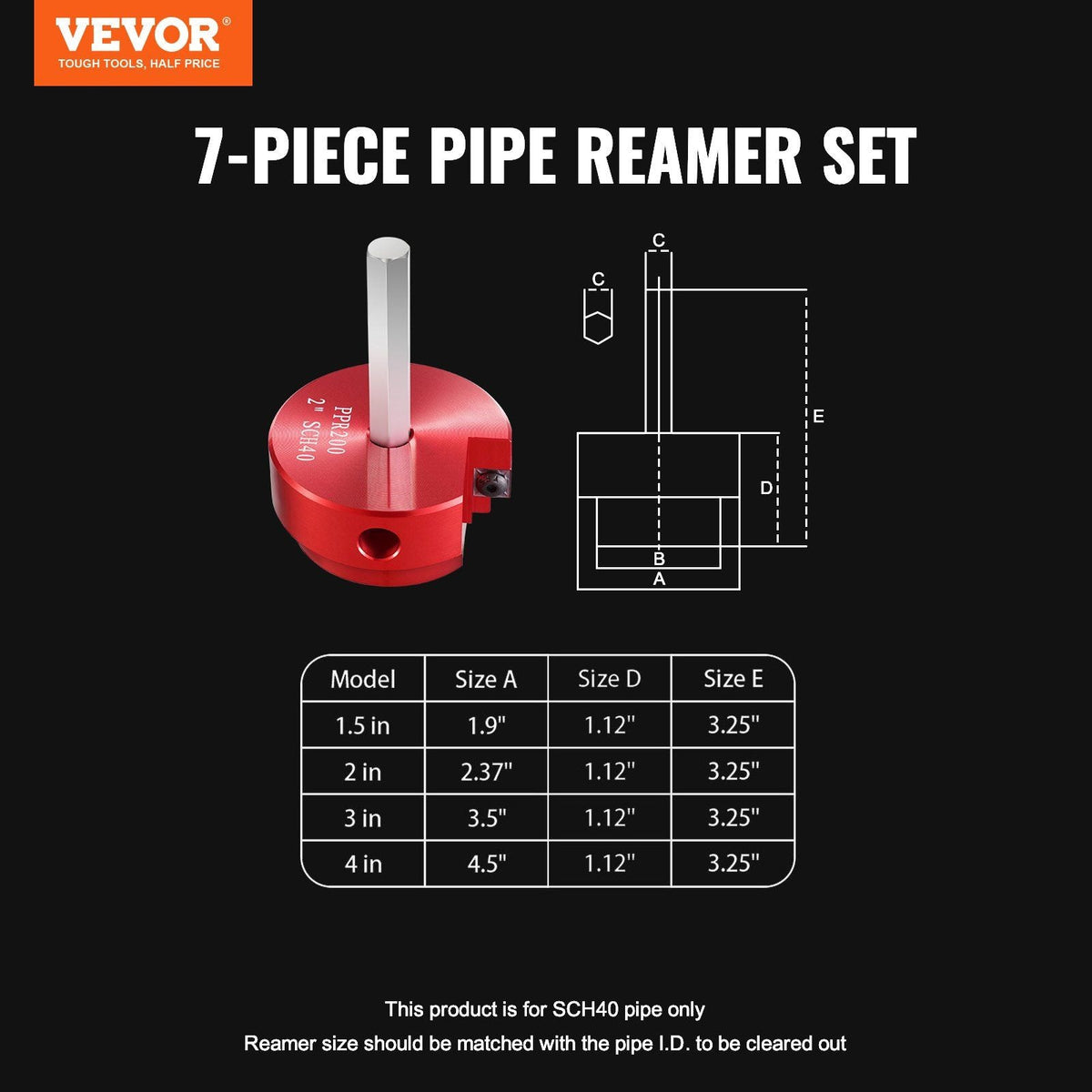 PVC Pipe Reamer Tool Pipe Fitting Socket Saver Aluminum Alloy for SCH 40