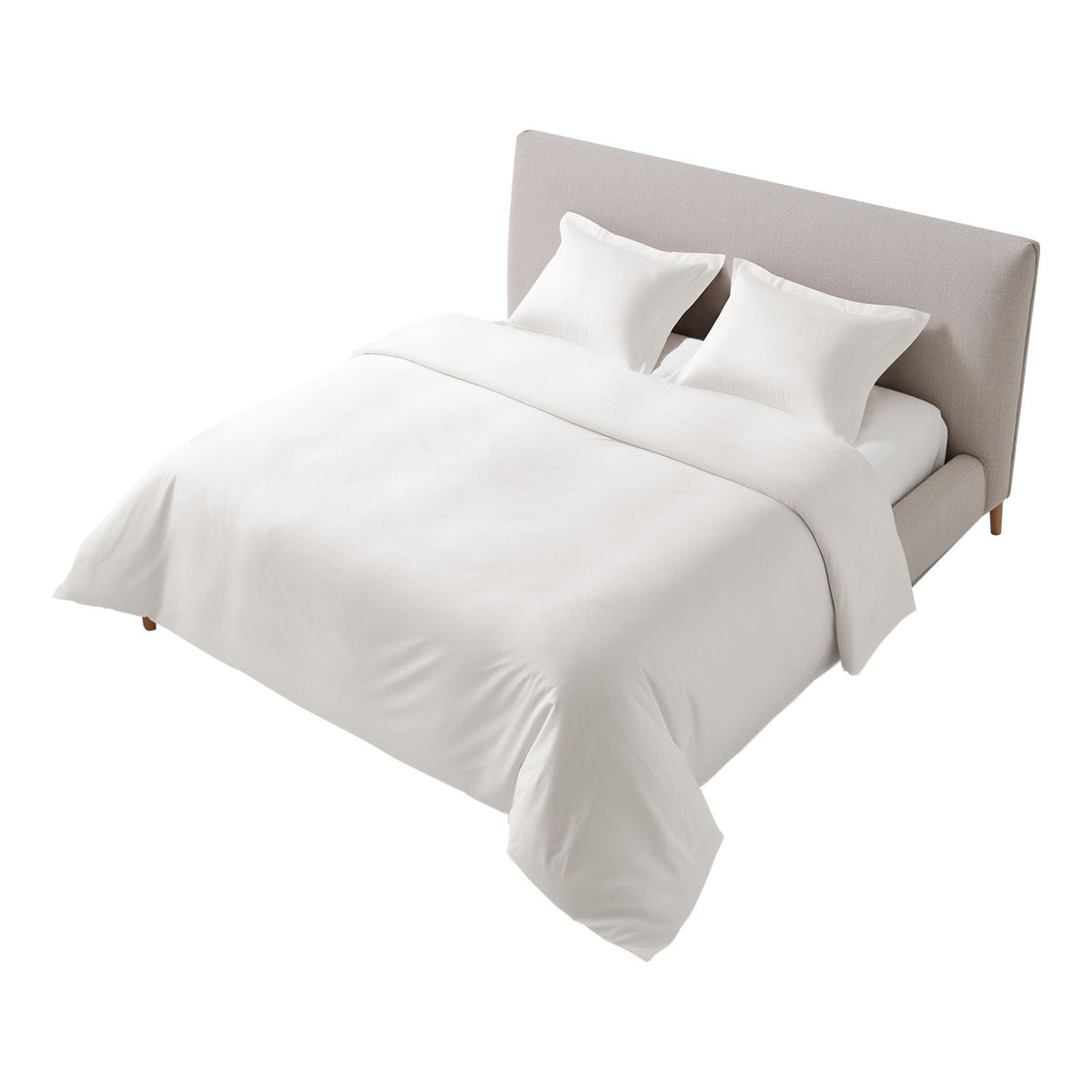 Queen Duvet Cover Set, 100% Cotton, 3 Pieces Bedding Set Queen Size with 1 Duvet Cover 90 x 90 in and 2 Pillow Shams 20 x 26 in, Soft Breathable, Double Zipper Closure, for Home Bedding, White
