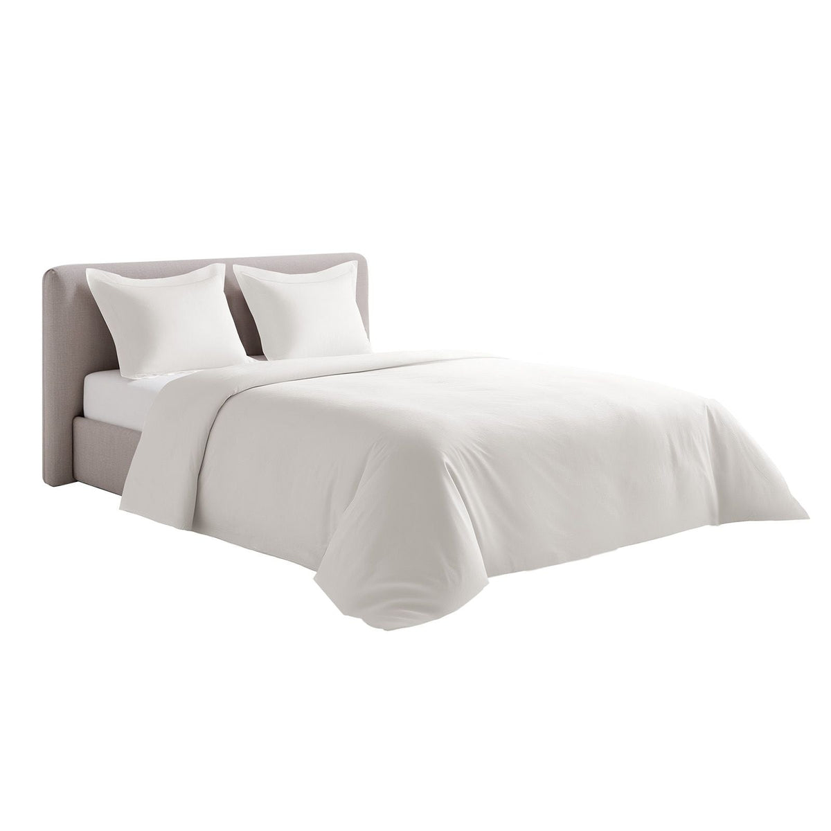 Queen Duvet Cover Set, 100% Cotton, 3 Pieces Bedding Set Queen Size with 1 Duvet Cover 90 x 90 in and 2 Pillow Shams 20 x 26 in, Soft Breathable, Double Zipper Closure, for Home Bedding, White
