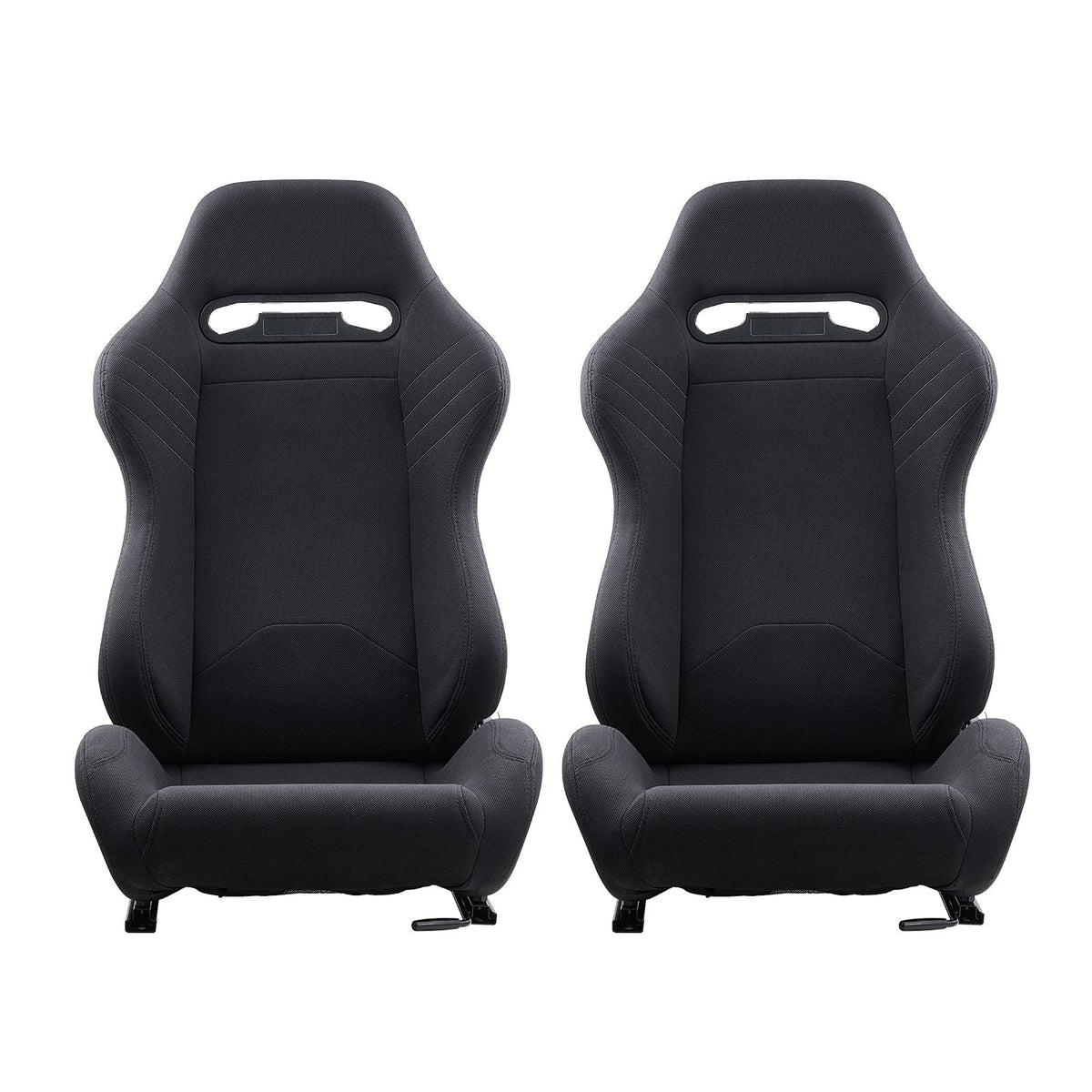 Racing Seat, 2 Set, Adjustable Racing Cockpit with Wide Angle Reclining & High-Resilience Foam, Comfortable Racing Chair with Polyester Fabric & Q235B Slider, Fit for Racing Cars & Go-Karts