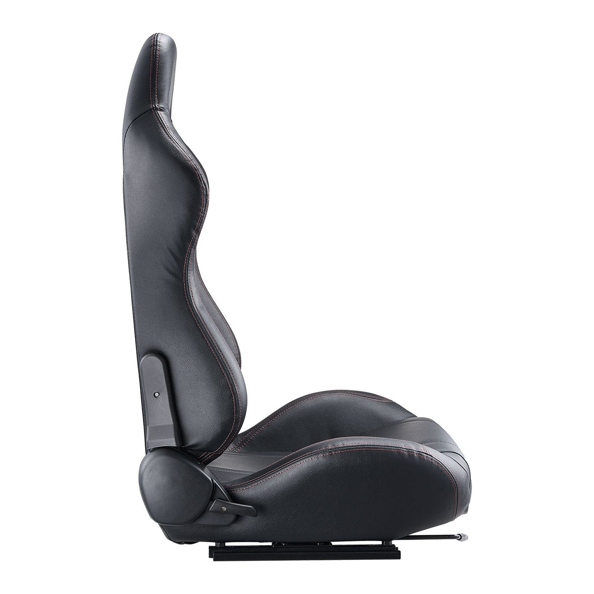 Racing Seat, 2 Set, Adjustable Racing Cockpit with Wide Angle Reclining & High-Resilience Foam, Comfortable Racing Chair with Soft PVC Leather & Q235B Slider, Fit for Racing Cars & Go-Karts