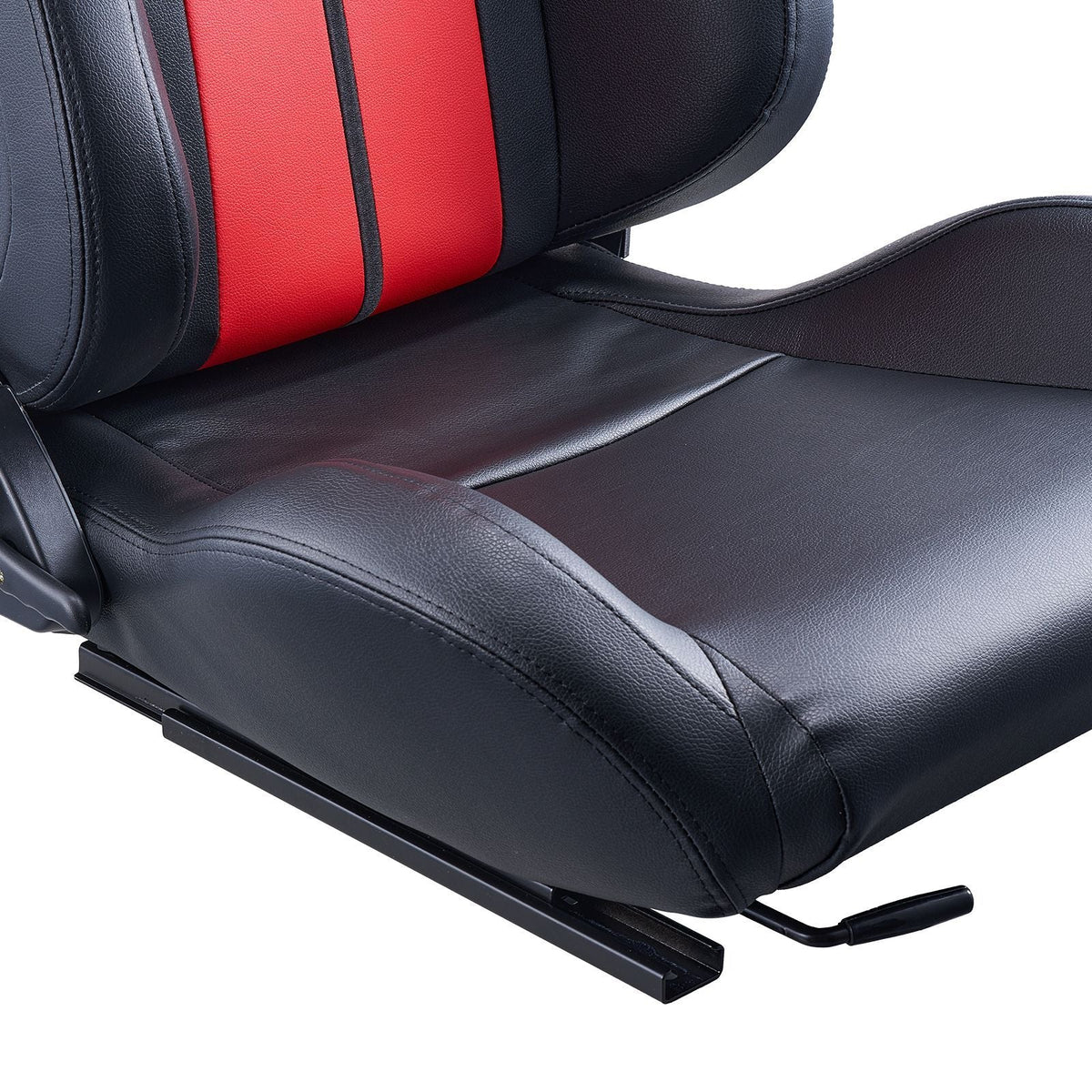 Racing Seat, 2 Set, Adjustable Racing Cockpit with Wide Angle Reclining & High-Resilience Foam, Comfortable Racing Chair with Soft PVC Leather & Q235B Slider, Fit for Racing Cars & Go-Karts