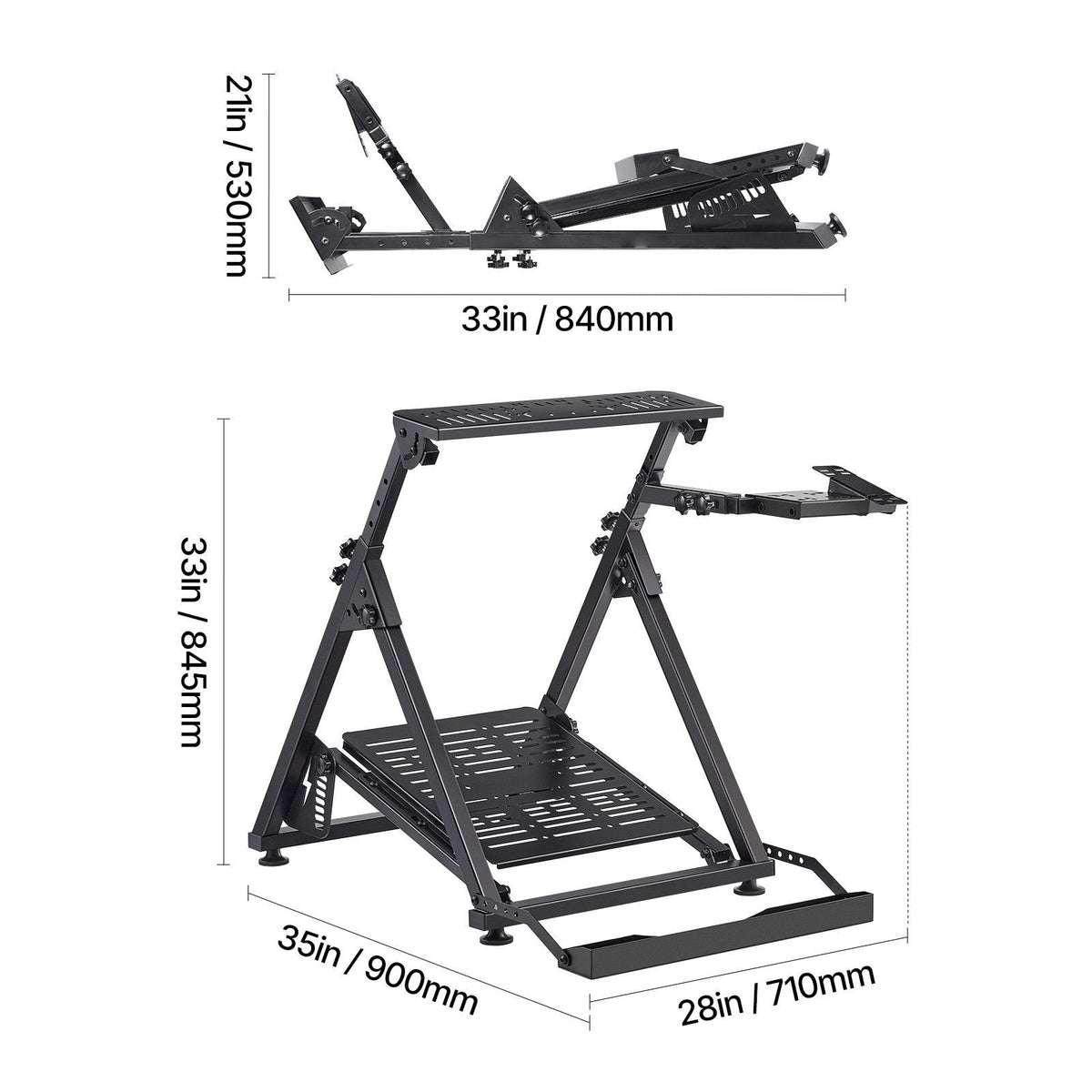 Racing Wheel Stand, Adjustable & Foldable Simulator Stand for Logitech G923 G920 G29 G27, Thrustmaster T300RS TX F458 T500RS T3PA-PRO(F1/GT) Gaming Cockpit,Pedals Simulator NOT Included