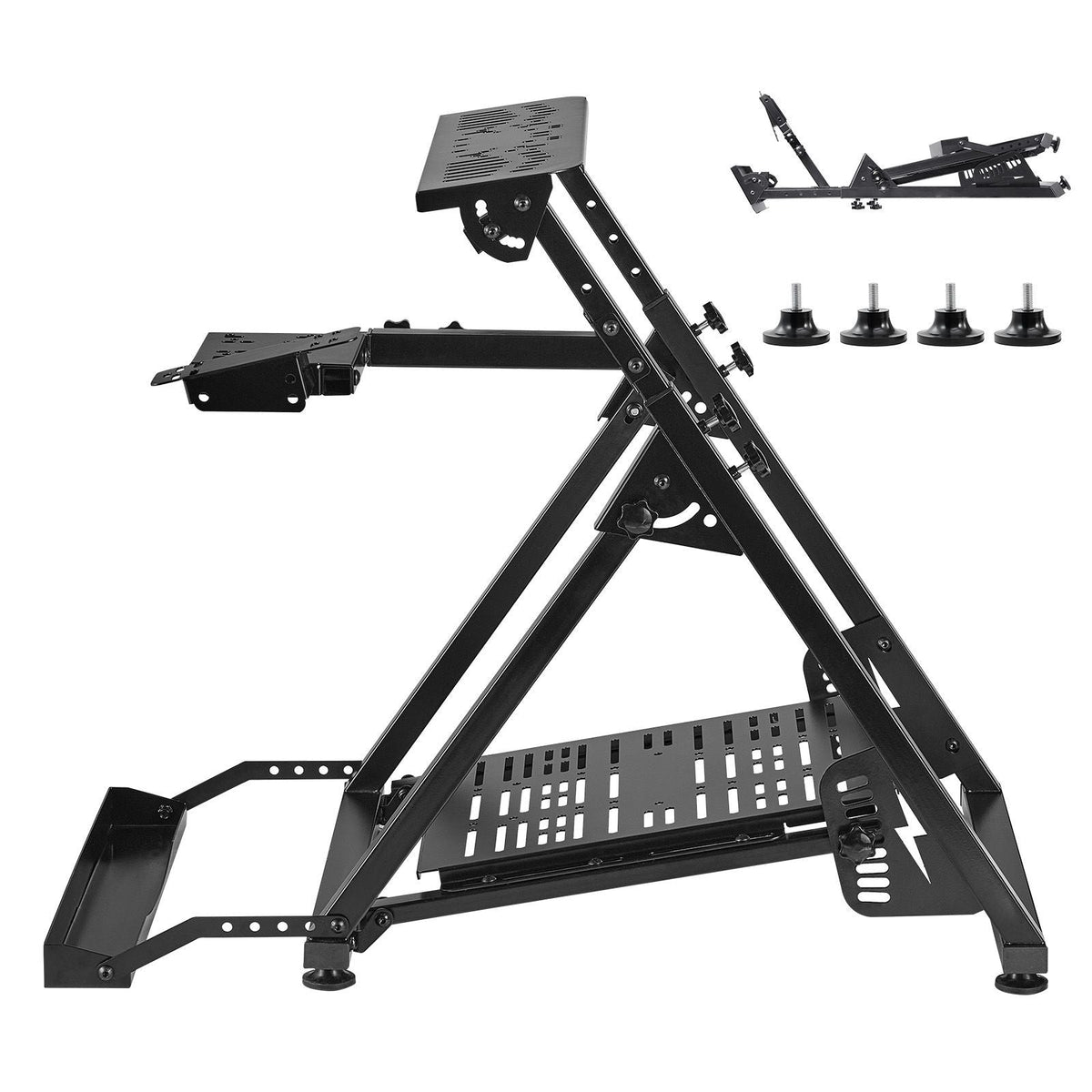 Racing Wheel Stand, Adjustable & Foldable Simulator Stand for Logitech G923 G920 G29 G27, Thrustmaster T300RS TX F458 T500RS T3PA-PRO(F1/GT) Gaming Cockpit,Pedals Simulator NOT Included