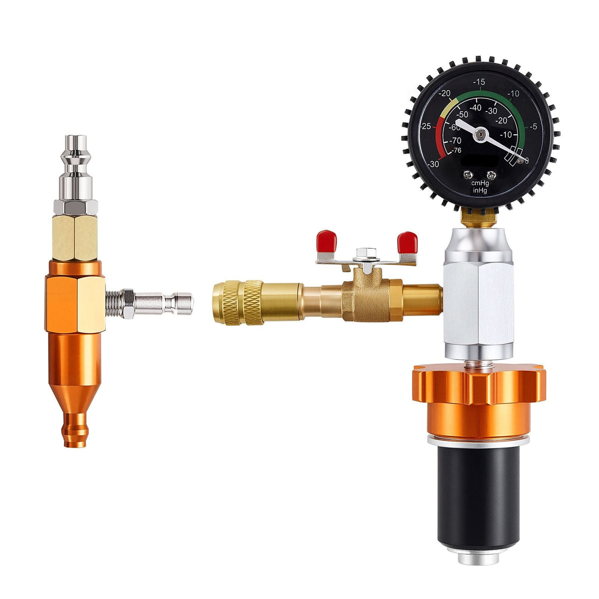 Radiator Vacuum Refill Kit, Automotives Cooling System Vacuum & Purge Fill Tool with Gauge, Portable Radiator Coolant Filling Kit with Toolbox, Universal Fit for Most Cars Vans SUVs and Trucks
