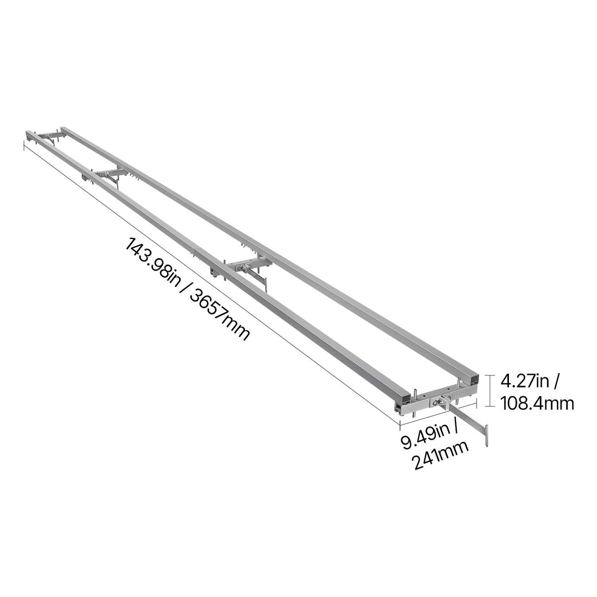 Rail Mill Guide System, 12 ft 4 Crossbar Chainsaw Mill Kits, Aluminum Saw Milling Rails System Works with Chainsaw, 2 Wedges, Adjustable Rail Milling Guide Kit for Builders Woodworkers
