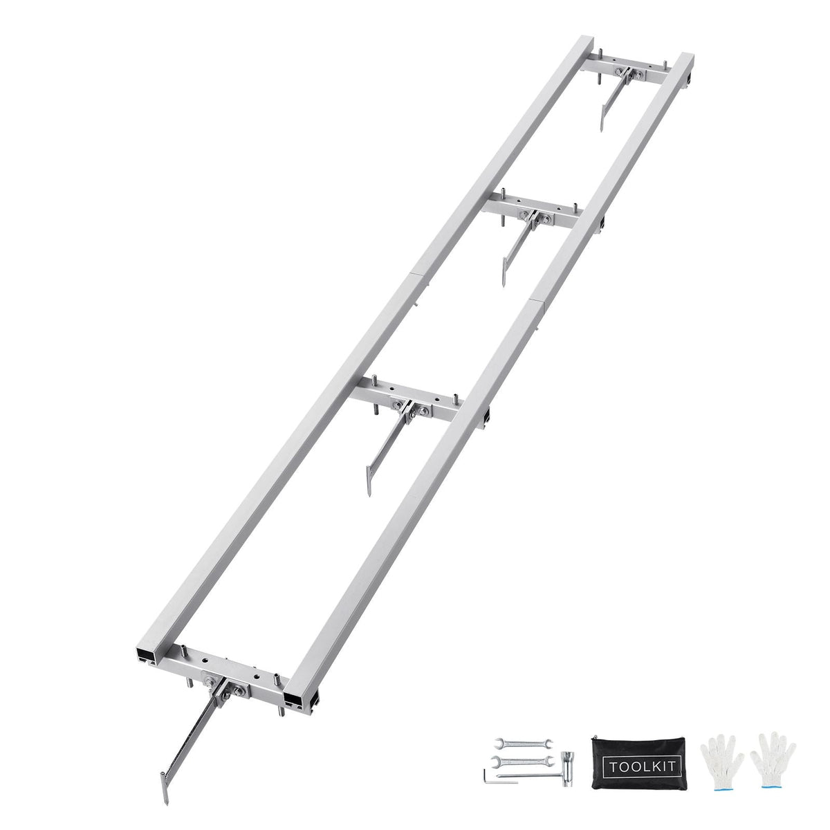 Rail Mill Guide System, 9 ft Milling Guide, 4 Crossbar Kits Chainsaw Mill Rail Guide, Aluminum Adjustable Saw Mill Rail System Work with Chainsaw Mills for Builders and Woodworkers