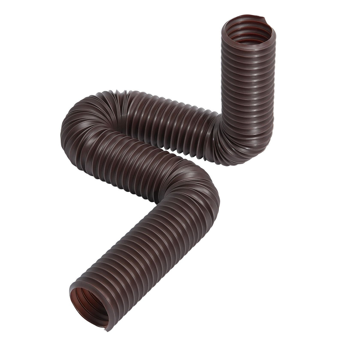 Rain Gutter Downspout Extensions, 2-Pack Flexible Downspout Extender, Down Spout Drain Extension Extendable from 22" to 63", Gutter Extensions with Adapters, for Rainwater Drainage, Brown