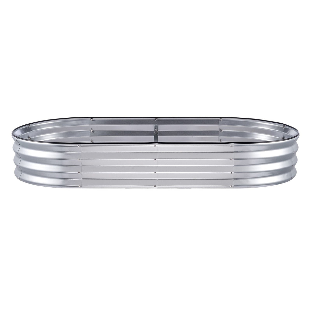 Raised Garden Bed, 6 x 3 x 0.9 ft Galvanized Metal Planter Box, Outdoor Planting Boxes with Open Base, for Growing Flowers/Vegetables/Herbs in Backyard/Garden/Patio/Balcony, Silver