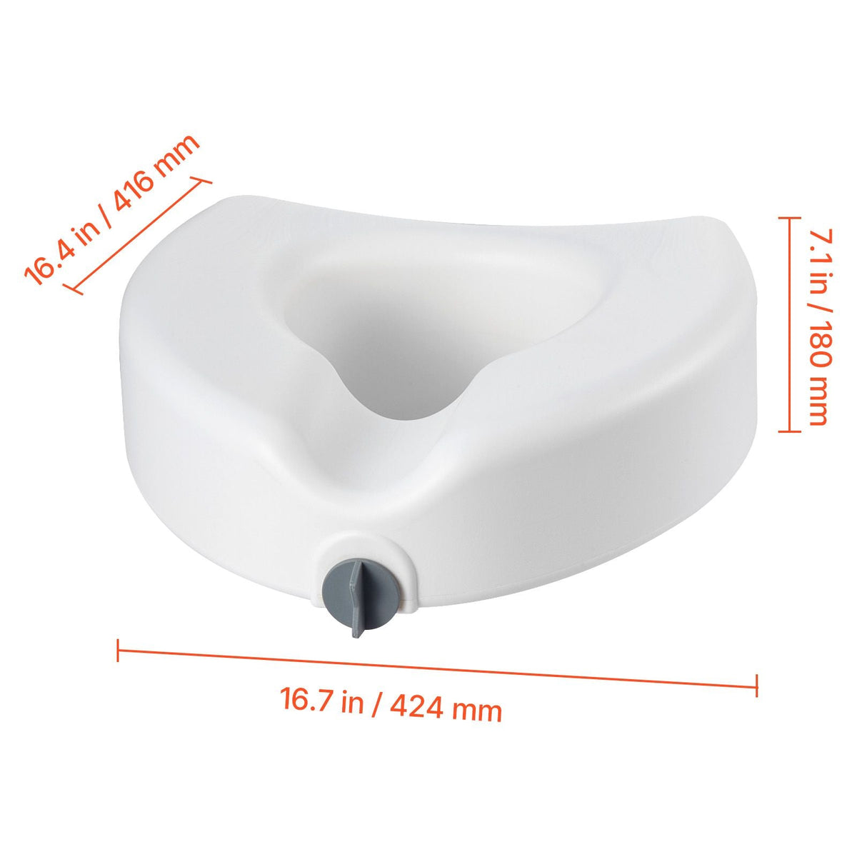 Raised Toilet Seat, 350 lbs Capacity, 5-Inch Lift Height, Commode Elevated Toilet Seat Riser with Enlarged Opening for Seniors, Elderly, Handicap, Disabled, Adults, Fits Elongated & Round Bowl