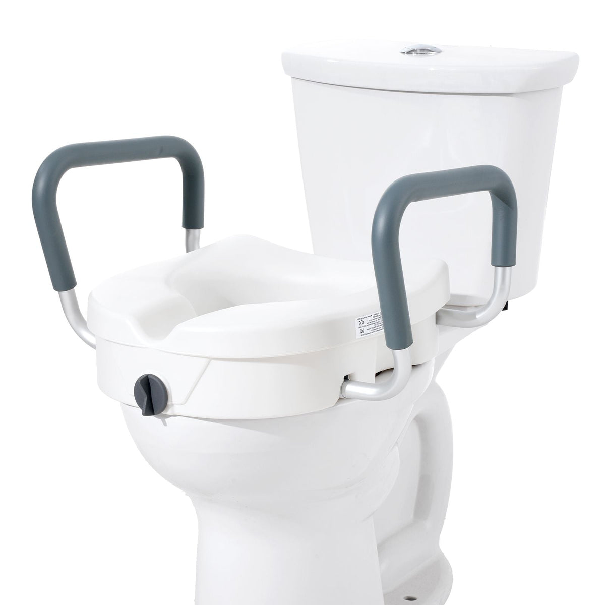 Raised Toilet Seat, 5" Height Raised, 350 lbs Weight Capacity, for Round and Elongated Toilet, Twist Lock Installation,19.1" - 21.7" Adjustable Width, for Elderly, Handicap, Patient, Pregnant, M